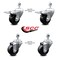 Service Caster 3 Inch Soft Rubber Wheel Swivel 1/2 Inch Stem Caster Total Lock Brake SCC, 2PK SCC-TSTTL20S314-SRS-121315-2-S-2 - alternate 5